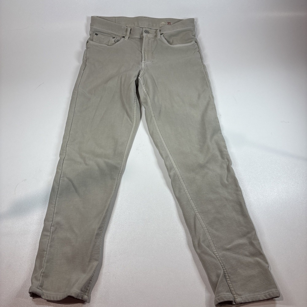 Faherty Stretch Terry Denim Jeans Men Size 31 x 29 Beige